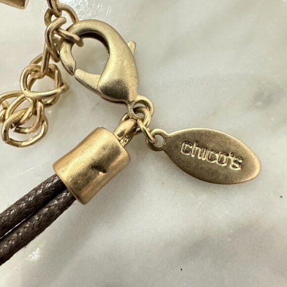 Peach orange Gold tone Large Jewel Statement Multi Strand Necklace - Picture 4 of 5